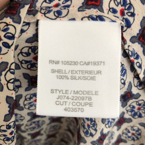 Joie Modele Addie B Print Silk Popover Blouse - Picture 6 of 7